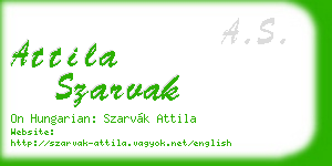 attila szarvak business card